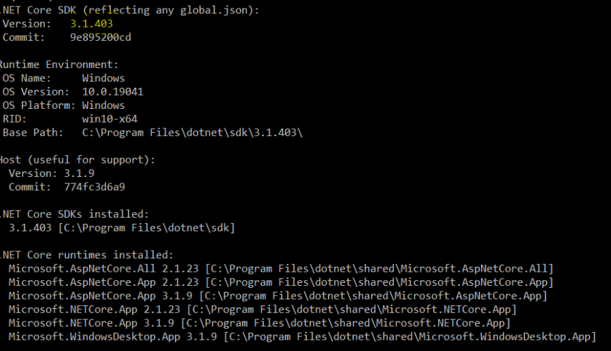 .net sdk is not installed